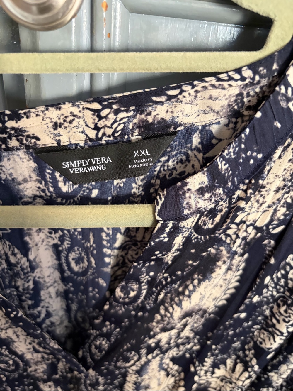 Simply Vera Vera Wang Navy Paisley Midi Dress - Picture 2 of 8